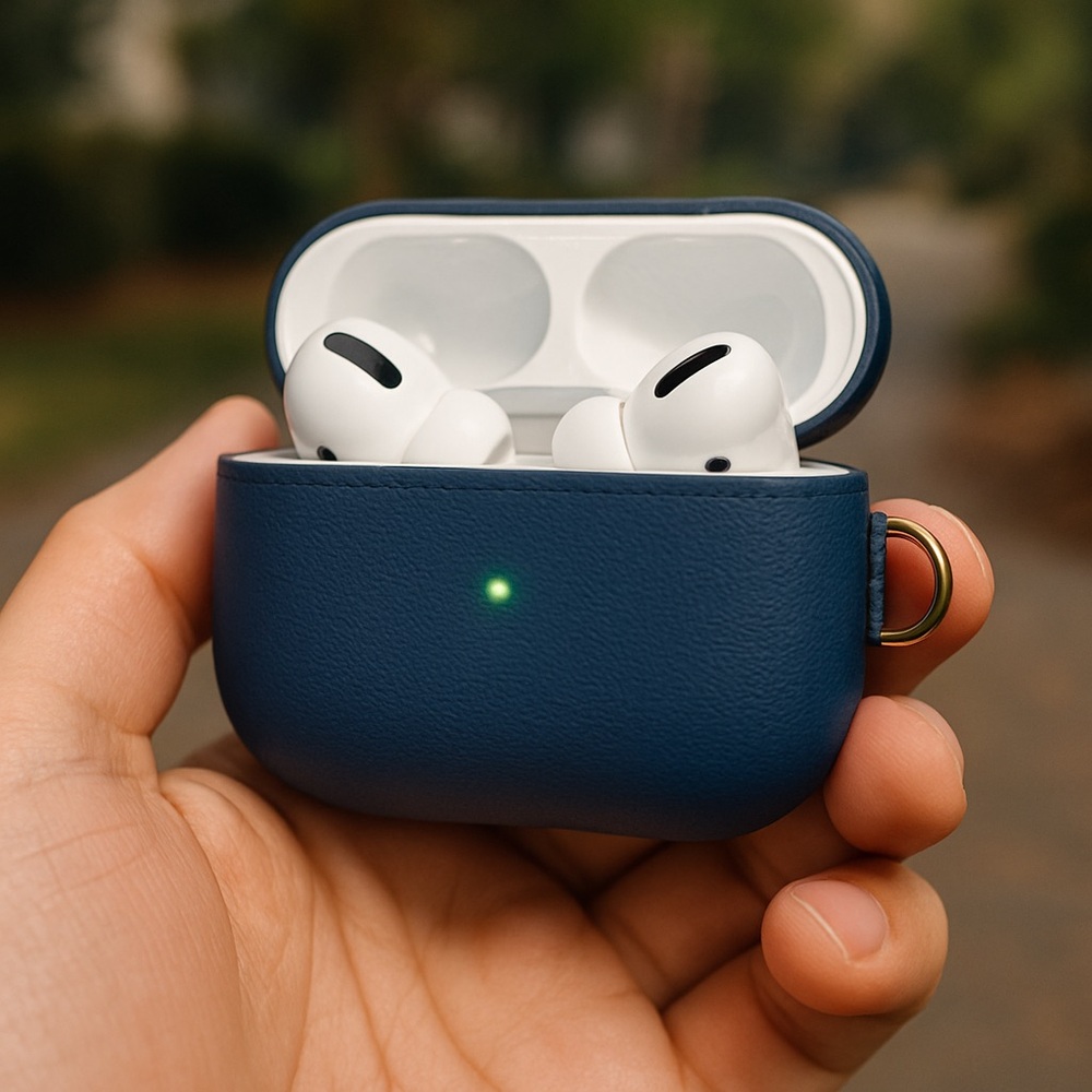 Leather AirPods Pro Case Navy Blue